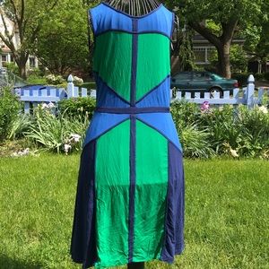 BCBGMaxAzria graphic color block knit dress